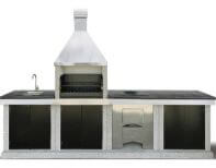 Модульная бетонная кухня - Жаровня + печь под казан + стол + мойка