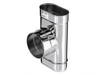 Дымоходы Craft Craft Oval тройник 90° 100х200 (316/0,8) Ф115 - фото 1