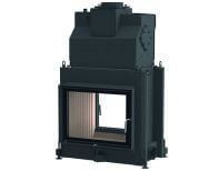 Stil-Kamin 51/67 DT/DT, single glazing, top-mount boiler Door frame, black