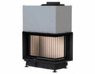 Eck-Kamin 42/57/30R, с подъемом (стекло - угловое) Монтажная рама, черная 50мм